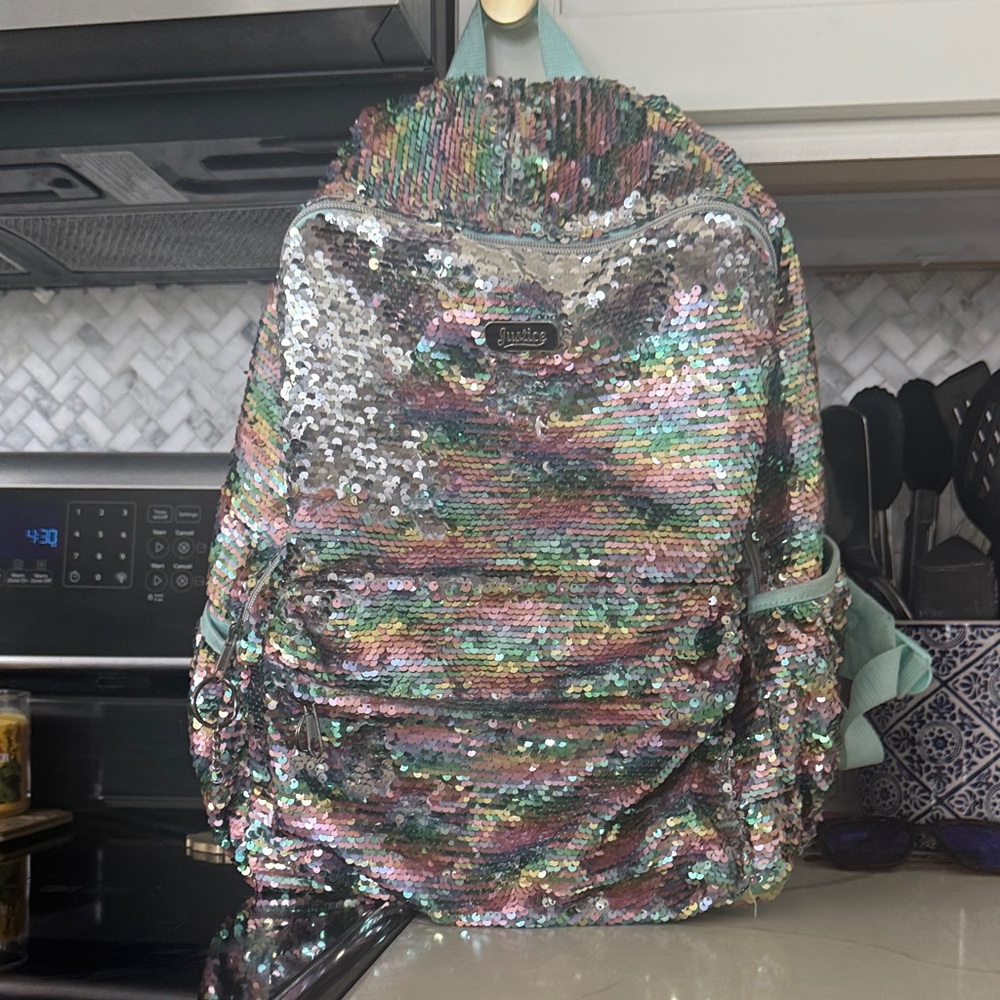 Justice Shimmering Sequin Backpack - Multicolor
